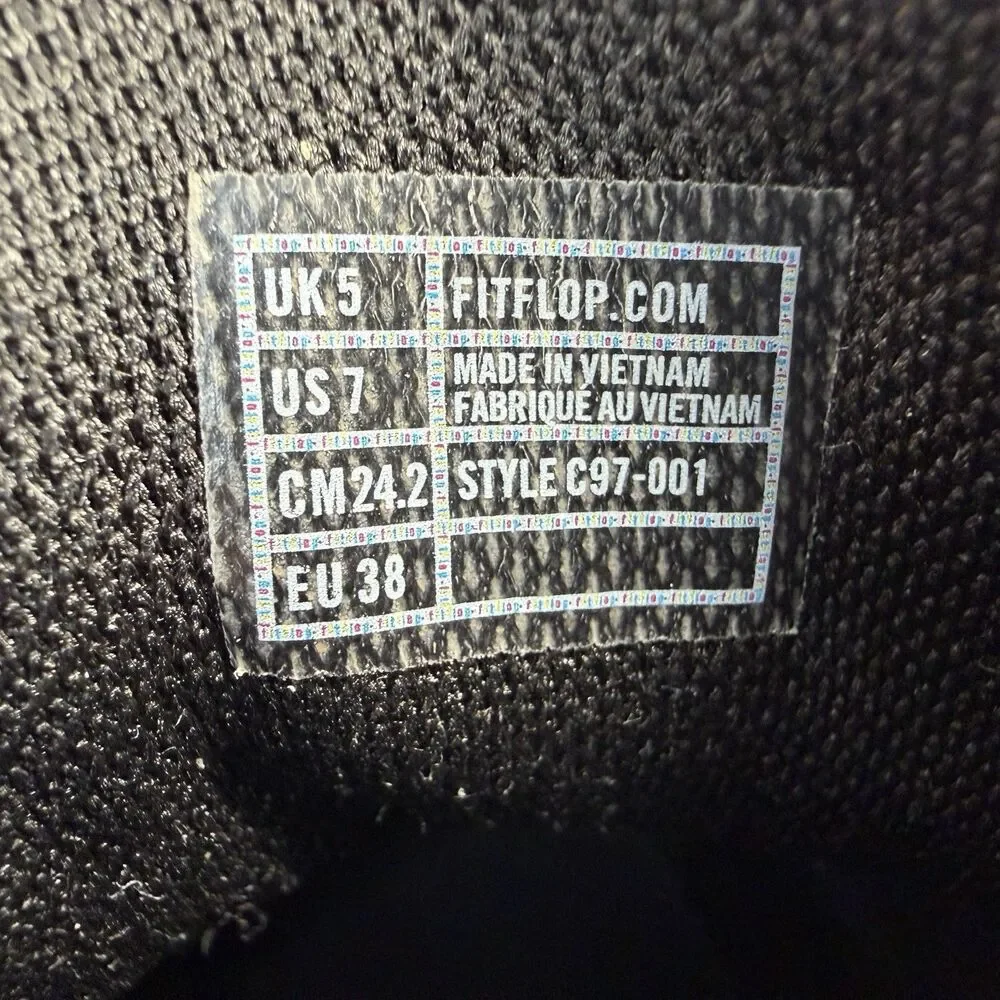FitFlop Sporty-Pop X Lizard Print Sneakers, Black, Women's Size 7, Casual Fun